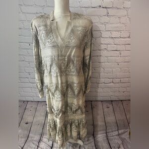 Vintage Damian’s silver gold crochet drop waist dress large